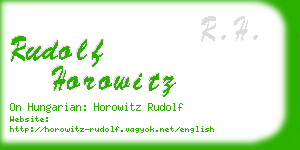 rudolf horowitz business card